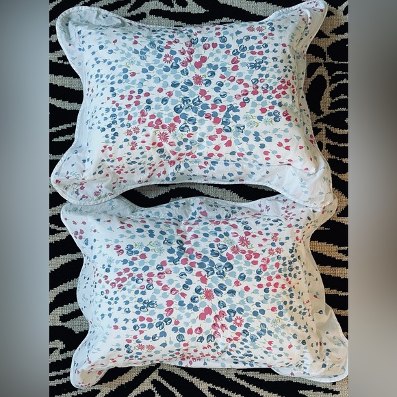 D Porthault New York Mille Fleurs Multi Heart Shaped Shams